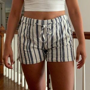 Cute Striped Linen Shorts